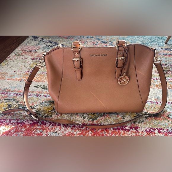 Michael Kors Camel Leather Satchel - Picture 1 of 9